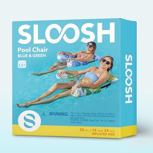 SLOOSH Inflatable Pool Floats Adult,2 Packs Floating Lounge Chairs,Blow up Pool Noodles for Adult Heavy Duty,Floating Chair for Party Summer Water Beach Lake Fun