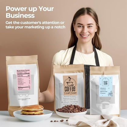 MUNBYN Brown 4"x6" Direct Thermal Shipping Labels, Commercial Grade Permanent Adhesive Fanfold Mailing Postage Label Paper for Thermal Printers and Packages, 220 Sheets per Stack