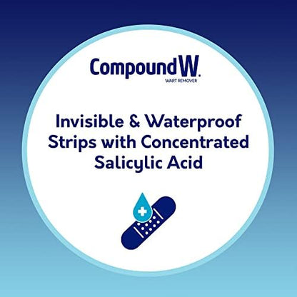Compound W Maximum Strength One Step Invisible Wart Remover Strips, 14 CT, 2 Pack