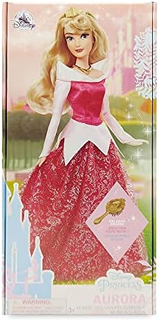 Disney Store Official Disney Princess Classic Doll (Aurora from Sleeping Beauty), 11 Inches, Includes Brush with Molded Details, Fully Posable Toy in Classic Outfit - Disney Princess Toys for Girls