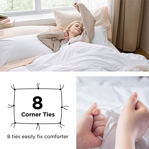 Bedsure White Duvet Cover Queen Size - 3 Pieces Prewashed Extra Soft Bedding Set, Includes 1 Duvet Cover 90x90 Inches with Zipper Closure & 2 Pillow Shams, Comforter Not Included