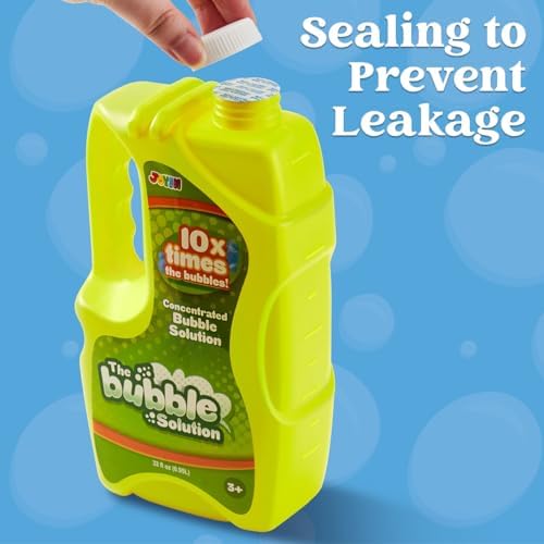 JOYIN 32 oz Bubble Solution Refills (Close to 1L/ 2.5 Gallon), Concentrated Solution for Bubble Machine, Wands, Blower, Easter (Yellow)