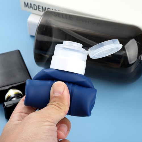 Travel Bottles for Toiletries, Large 6oz Oversize Containers, BPA Free Leak Proof Tubs Refillable Liquid Traveler Accessories with Toiletry Bag for Cometic Shampoo and Lotion Soap (4 Pack)