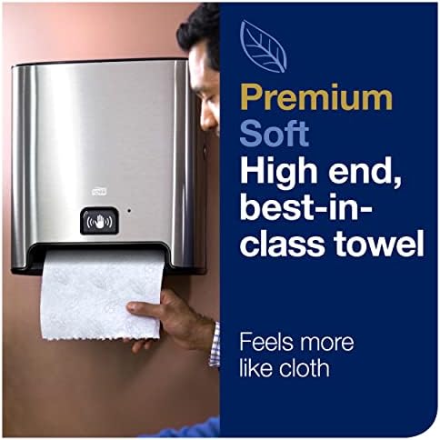 Tork Matic Soft Hand Towel Roll, White, Premium, H1, Quick-Absorbing, Long-Lasting, Thick 2-Ply, 6 Rolls x 575 ft, 290096