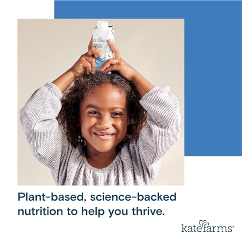 KATE FARMS Organic Pediatric 1.2 Sole-Source Vanilla Nutrition Shake, 12g protein, 27 Vitamins and Minerals, High Calorie Meal Replacement, Gluten Free, 8.45 oz (12 pack)