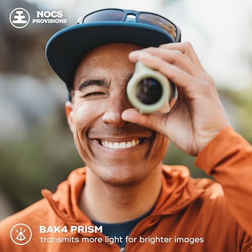 Nocs Provisions Field Tube 10x32 Waterproof Monocular, 10X Magnification Telescope, Bak4 Prism, Wide Field of View for Bird Watching, Backpacking & Wildlife Viewing - Ponderosa Green