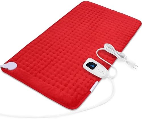 Heating Pad-Electric Heating Pads for Back,Neck,Abdomen,Moist Heated Pad for Shoulder,Knee,Hot Pad for Arms and Legs,Dry&Moist Heat & Auto Shut Off(Red, 33''×17'')