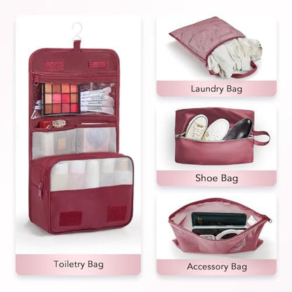 10 Set Compression Packing Cubes for Travel Essentials,Compressible Expandable Packing Cubes for Suitcase,OlarHike Luggage Organizer Bags for Travel,Handy Helper for Organizing Clothes(Wine Red)