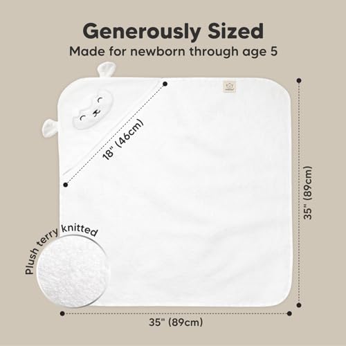 KeaBabies Hooded Baby Towel for Newborn - Viscose Derived from Bamboo Large Baby Bath Towels with Hood for Boys, Girls, Toddler, Extra Absorbent & Soft Newborn Bath Essentials (Lamb)
