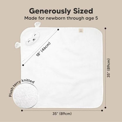 KeaBabies Hooded Baby Towel for Newborn - Viscose Derived from Bamboo Large Baby Bath Towels with Hood for Boys, Girls, Toddler, Extra Absorbent & Soft Newborn Bath Essentials (Lamb)