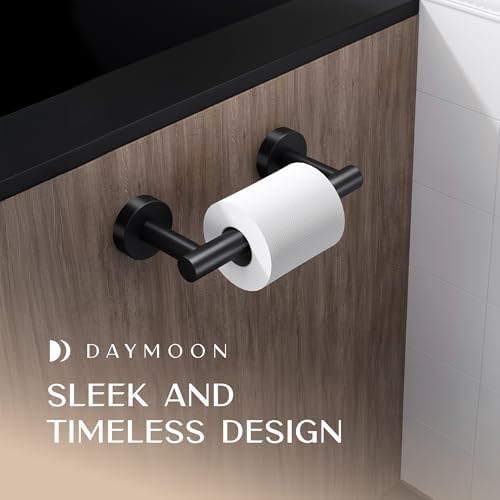Day Moon™ (2 Pack) Matte Black Toilet Paper Holder - Black Toilet Paper Holder Wall Mount