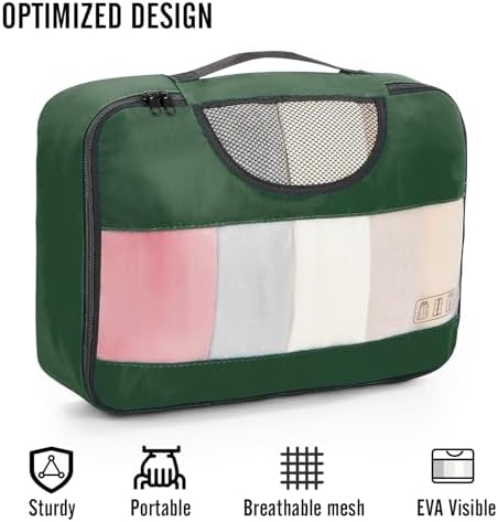 Veken 8 Set Packing Cubes for Travel Essentials, Suitcase Organizer Bags in 4 Sizes, Carry-On Luggage Accessories with Large Laundry & Hanging Toiletry Bag, Must-Have for Airplane, Road Trip & Camping