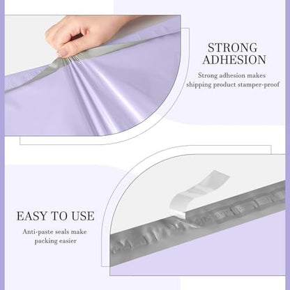 Metronic Large Poly Mailers 24x24 100 Pcs, Strong Adhensive Shipping Bags for Clothing, Waterproof Mailers Bags for Small Business, Shipping Envelopes, Tear-resistant Mailing Bags in Lilac Purple