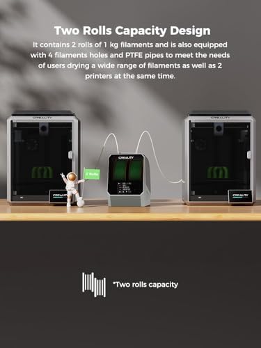 Creality Space Pi Filament Dryer Plus, 2 Spools Filament Storage Box, Double 360° Heating Drying with Fan&Touch Screen, 3D Printer Filament Spool Holder, Dehydrator 1.75/2.85/3mm PLA PETG ABS TPU