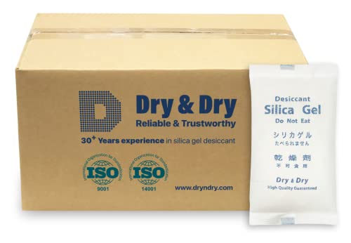 Dry & Dry 500 Gram [100 Packets] Silica Gel Packets Desiccants, Silica Packets - Rechargeable Silica Gel Packs, Desiccants Packets, Silica Gel