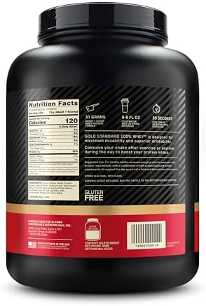 Optimum Nutrition Gold Standard 100% Whey Protein Powder, French Vanilla Crème, 5 Pound (Packaging May Vary)