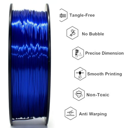 Geeetech Metal Shine Filament 1.75mm for 3D Printer, Silk PLA 1kg (2.2lbs) Spool, Metallic Royal Blue 3D Printing Filament, Dimensional Accuracy +/- 0.02 mm