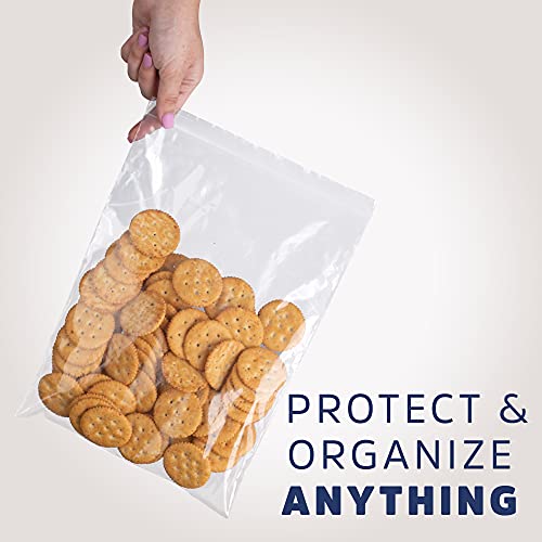 CLEAR PLASTIC RECLOSABLE ZIP BAGS - Bulk GPI Case Of 1000 8" x 10" 2 mil Thick Strong & Durable Poly Baggies With Resealable Zip Top Lock For Travel, Storage, Packaging & Shipping.