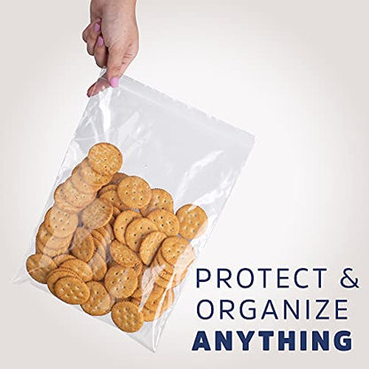 CLEAR PLASTIC RECLOSABLE ZIP BAGS - Bulk GPI Case Of 1000 8" x 10" 2 mil Thick Strong & Durable Poly Baggies With Resealable Zip Top Lock For Travel, Storage, Packaging & Shipping.