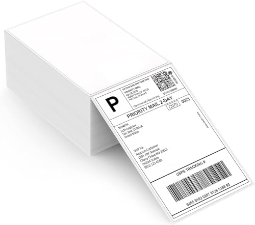 MUNBYN Thermal Direct Shipping Label (Pack of 500 4x6 Per Fanfold Labels) - Commercial Grade