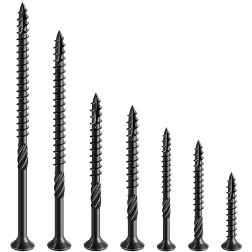 #10 * 2-1/2" Black Deck Screws, (1214pcs) 15 lbs.Exterior Wood Screws, Rust Resistant epoxy Coated, Bronze, T25 Star Bit