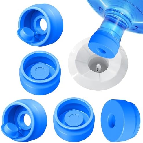 3 and 5 Gallon Water Jug Cap, Silicone Reusable Replacement Cap, Non Spill Bottle Caps for 55mm Bottle Water Dispenser Caps - Pack of 10