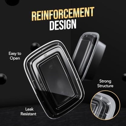 Glotoch Express Meal Prep Containers Reusable 34 OZ 20 PC Disposable Food Container with Lids Storage Plastic Togo Containers Take Away Lunch Container BPA Free, Freezer Safe, Microwave 1 Compartment