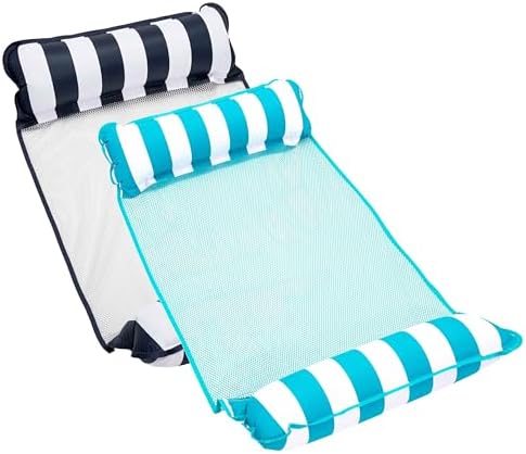 Aqua 4-in-1 Monterey Hammock Pool Float & Water Hammocks, 1-2-3-4 Multipacks – Multiple Colors/Styles – for Adults and Kids Floating