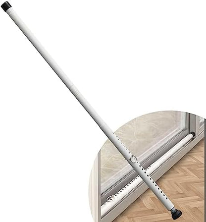 DIIG Sliding Door Security Bar，17.7-50.5inch Adjustable Locking Window Safety Bar with Rubber Tips,Diameter 1inch Window Security Bar for Home Apartment Travel (White)