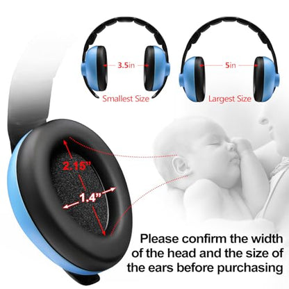 Baby Ear Protection Noise Cancelling Headphones for Babies for 3 Months to 3 Years (Blue)