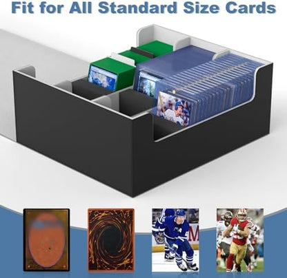 Mlikero Card Deck Case for Trading Cards 1800+, Trading Card Storage Box for Magnetic Card Holder and Hard Plastic Card Protectors, Leather Magnetic Closure Deck Box Fit for MTG, TCG