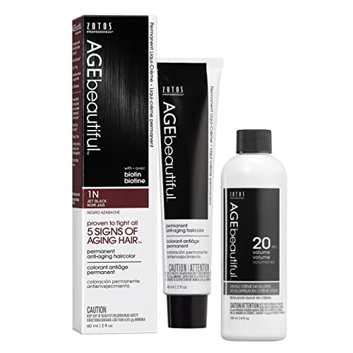AGE beautiful Permanent Hair Color Dye Liqui Creme | 100% Gray Coverage | Anti-Aging Haircolor | Biotin for Thicker, Fuller Hair | Professional Salon Coloring