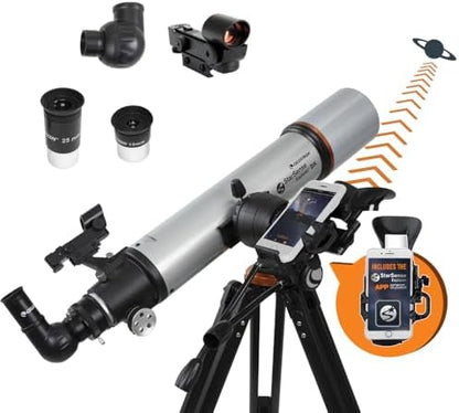 Celestron StarSense Explorer DX 102AZ App-Enabled Telescope – 102mm Refractor with Smartphone Dock & StarSense App – iPhone & Android Compatible – Easy-to-Use for Beginners