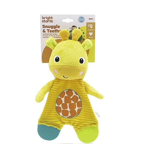 Bright Starts Snuggle & Teethe BPA-Free Crinkle Teething Plush Baby Toy - Giraffe (Pack of 6)