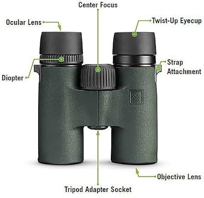 Vortex Optics Bantam HD 6.5x32 Youth Binoculars - HD Optical System, XR Lens Coatings, Rubber Armor, Tripod Adaptable, Waterproof, Fogproof, Shockproof - Unlimited, Unconditional Warranty