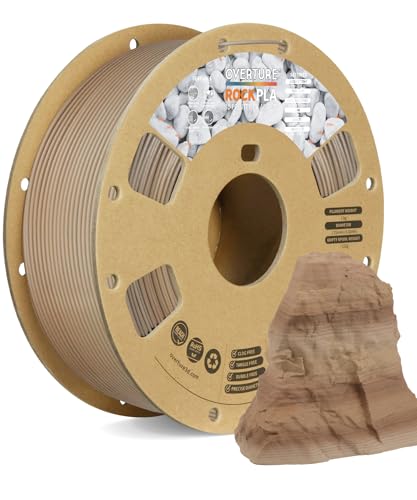 OVERTURE Rock PLA Filament 1.75mm, Marble PLA 3D Printer Filament 1kg Spool (2.2lbs), Dimensional Accuracy +/- 0.02 mm, Fit Most FDM Printer (Sedimentary Rock)