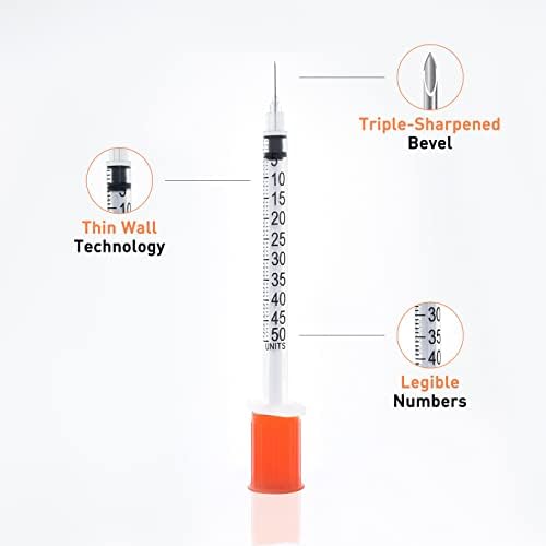 Knixxo U-100 0.5cc with 30 Gauge 5/16 inch Syringe, Individually Sealed 100 Pack