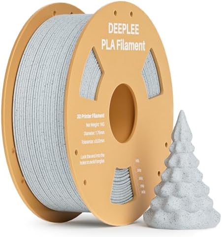 DEEPLEE PLA 1.75mm 3D Printer Filament, Dimensional Accuracy +/- 0.02mm, Neatly Wound, No Clogging, Vacuum Package, Fits for Most FDM 3D Printers, 1kg Marble