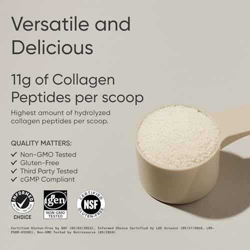 Sports Research Collagen Peptides - Hydrolyzed Type 1 & 3 Collagen Powder Protein Supplement for Healthy Skin, Nails, & Joints - Easy Mixing Vital Nutrients & Proteins, Collagen for Women & Men