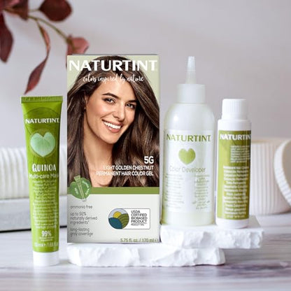 Naturtint 5G Light Golden Chestnut Permanent Hair Color (Pack of 6), Ammonia Free, Vegan, Cruelty Free, up to 100% Gray Coverage, Long Lasting Results (Packaging may vary)