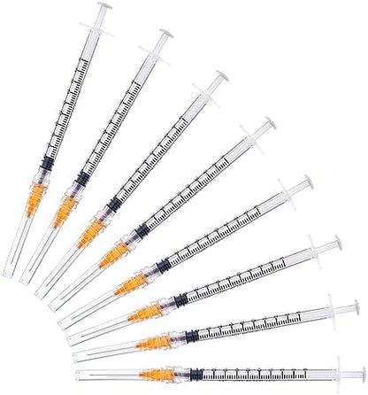 Disposable 1ml syringe with 25G 1inch Lab Supplies, Individually Packaged 50Pack