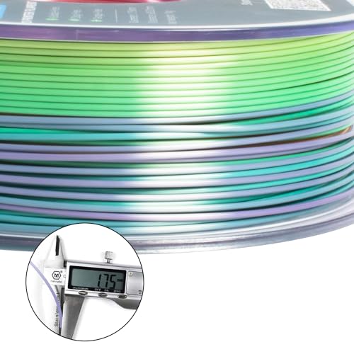 Geeetech Silk Rainbow PLA Filament 1.75mm, 3D Printer Multicolor Filament, Color Changing Filament 1kg (2.2lbs) 1 Spool, Dimensional Accuracy +/- 0.02 mm