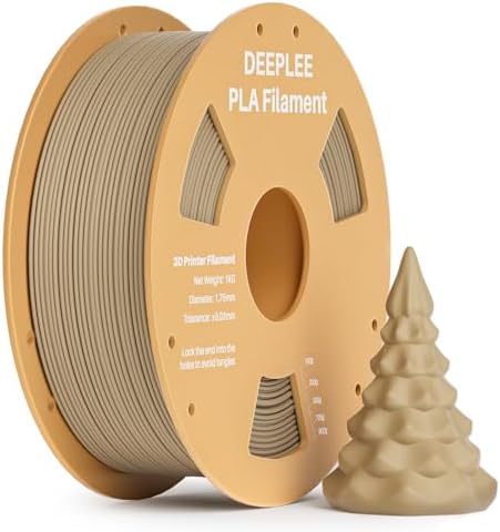 DEEPLEE PLA 1.75mm 3D Printer Filament, Dimensional Accuracy +/- 0.02mm, Neatly Wound, No Clogging, Vacuum Package, Fits for Most FDM 3D Printers, 1kg Wood