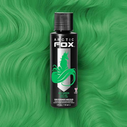 Arctic Fox Semi-Permanent Hair Dye, Vegan & Cruelty-Free, Ammonia-Free, Conditioning, Vibrant Green Color, Iris Green, For All Hair Types, 4 fl oz (Pack of 2)