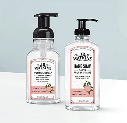 J.R. Watkins Foaming Hand Soap with Pump Dispenser, Moisturizing Foam Hand Wash, Alcohol-Free and Cruelty-Free, Grapefruit, 9 fl oz, 3 Pack
