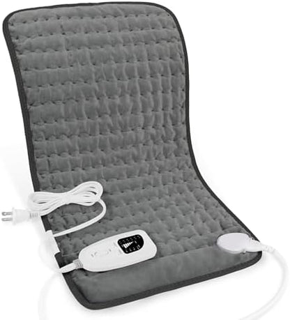 Heating Pad-Electric Heating Pads for Back,Neck,Abdomen,Moist Heated Pad for Shoulder,Knee,Hot Pad for Arms and Legs,Dry&Moist Heat & Auto Shut Off(Charcoal Gray, 12''×24')