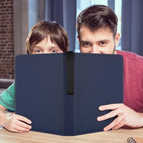 9 Pocket Card Binder, Premium Zip Trading Card Binder, 720 Double Sided Pocket PU Card Collection Binder, Collector Card Album, Card Folder for MTG, TCG, Sports Cards, Game Cards (DARK BLUE)