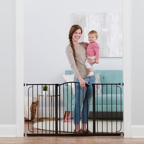 Regalo 58-Inch Easy Step Extra Tall Arched Décor Walk Thru Baby Gate, Award Winning Brand, Includes 4-Inch Extension Kit, 4 Pack Pressure Mount Kit and 4 Pack Wall Mount Kit, Bronze