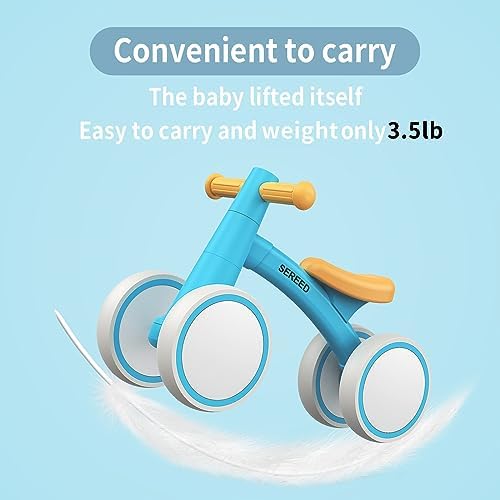 SEREED Baby Balance Bike for 1 Year Old Boys Girls 12-24 Month Toddler Balance Bike, 4 Wheels Toddler First Bike, First Birthday Gifts