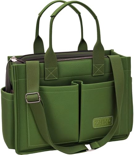 Tote Bag for Women With Compartments,Large Canvas Tote Women's Purse Crossbody Bags Work Laptop Book Bag Satchels Handbags